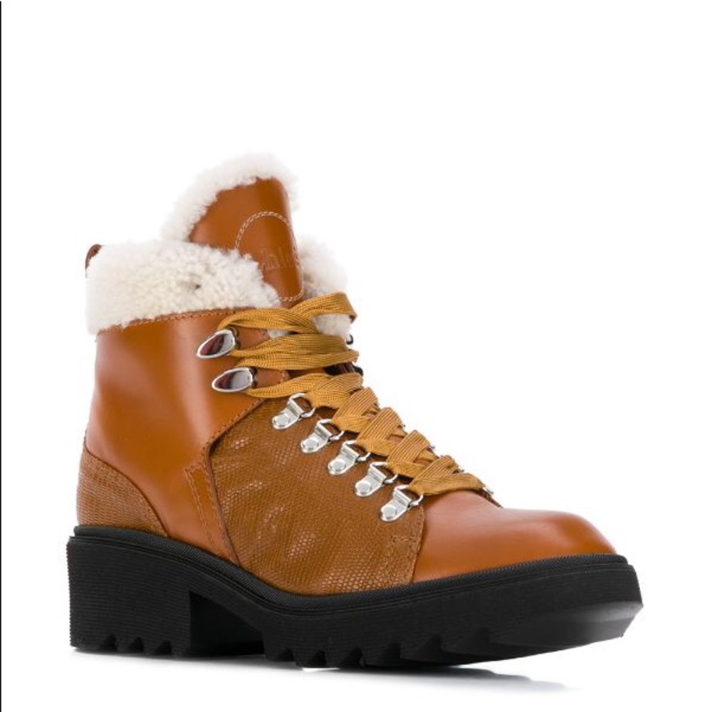 Chloe Bella Shearling Platform Mountain Booties